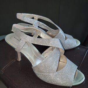 Bandolino Glittering Silver Heels